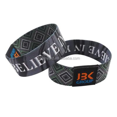 China Fashion Factory Rfid Fabric Wristband Wristband Polyester Custom Woven Stretch Elastic Elastic Wrist Band From Fashion Factory for sale