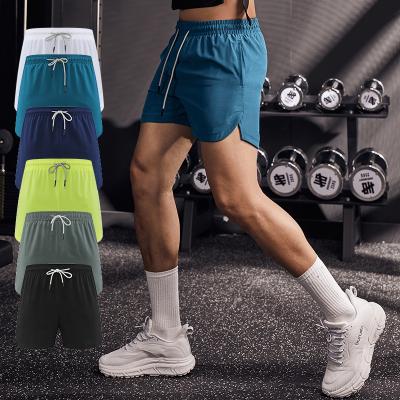 China Mens Reversible Activewear Quick-Drying Breathable Sports Shorts Summer Workout Running Shorts With Zipper Pockets Mens Shorts Fitness Runni for sale