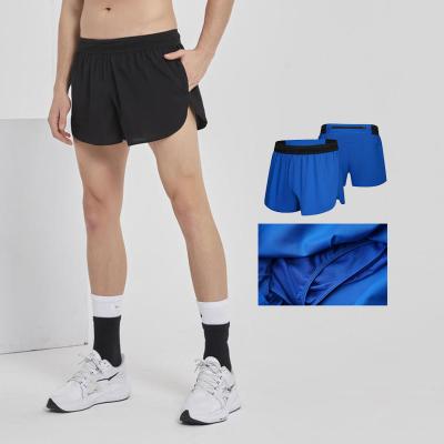 China QUICK DRY Elastic Waist Panel Beach Shorts Quick Dry Polyester 2 In 1 Gym Men's Marathon Jogging Running Custom Training Shorts for sale