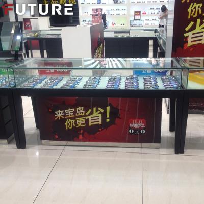 China Custom high end optical shop retail store acrilyc showcases glass display cabinet glass cabinet for sale