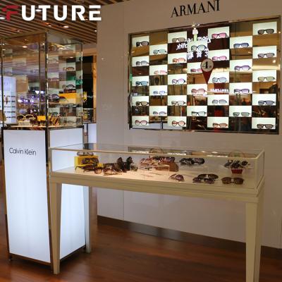 China Modern High End Customized Optical Shop Store Showcase Standing Eyeglass Counter Display Cabinets Optical Show Showcase for sale