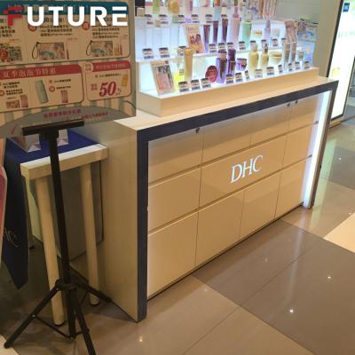 China Retail Optical Cosmetic Display Store Shop Decoration Cosmetic Designs With Customized Cosmetic Makeup Rack Display Showcase for sale