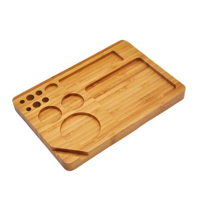 China Hot Selling Cigarette Herb Tobacco Rolling Service Tray Multifunctional Bamboo Rolling Tray For Smoking for sale