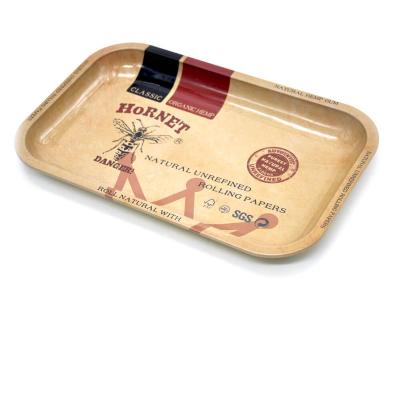 China Rolling Rolling Tray Herb Tobacco Custom Logo Rolling Tray For Smoking Cigarette Metal Tinplate for sale