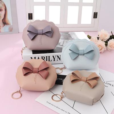 China Wholesale Fashion Custom Personalized ID Card Holder Mini Shell Bow Coin Bag For Cute Girl for sale