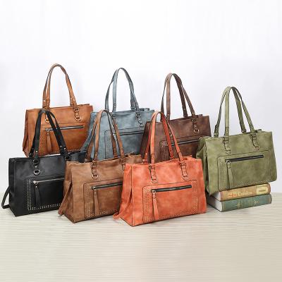 China Other New Arrive Custom Made Personalized Leather Rivet Tote Bag For Shopping Vintage PU for sale