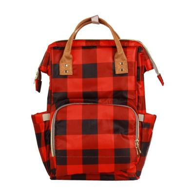 China Custom monogrammed backpack wholesale anti theft plaid diaper bag for sale