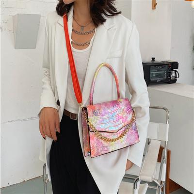 China 2022 Fashion Chic Female Leisure PU Leather Mixed Square Color Series Hot-selling Cross - Body Bag For Shopping for sale