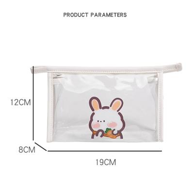 China Fashion Transparent Cute Waterproof Low Moq Cartoon PVC Cosmetic Bags For Little Girls for sale