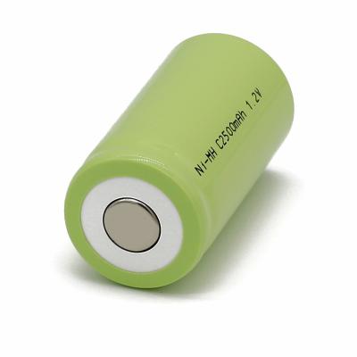 China Safety long life 2500mah nimh C size 1.2v environmental rechargeable battery cell for sale