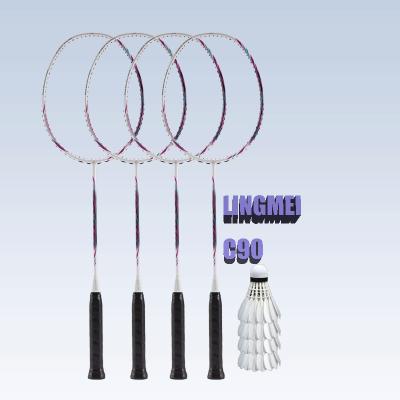 China Durable Type Purple Color Good Looking Badminton Racket 40T Carbon Fiber For Good Defensive And Offensive Contact Slaughtering for sale