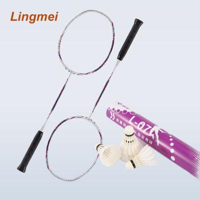 China Lingmei new item durable type C90 cool high intension and good hoof felling badminton racket for amateur person for sale