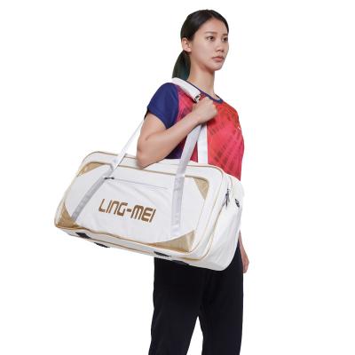 China Large Capacity Eco - Friendly Outdoor Sports Bag PU Material Badminton Rackets Bag for sale