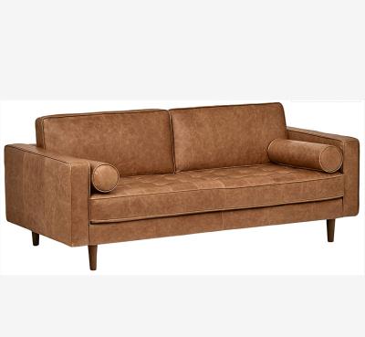 China Other Wood Legs Tapered Modern Futon Sectional Lounge Decked Bench Leather Loveseat Couch Sofa Mid Century for sale