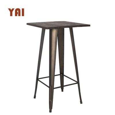 China Restaurant Industrial Commercial Outdoor Bar Garden High Bar Furniture Wooden Dining Table Sets for sale