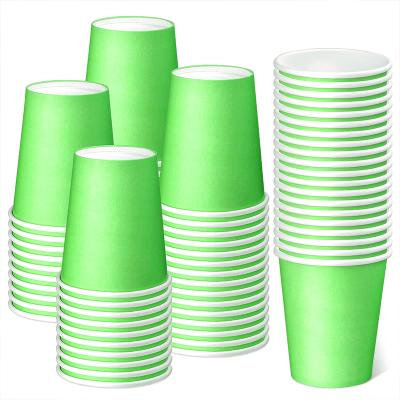 China Party Accessories Paper Hot Cups , Green Paper 9oz Disposable Cups For Parties , Picnics , Family Dinners for sale