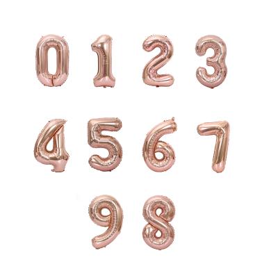 China 16inch Number 0-9 Foil Balloons Birthday Party Polyester Film Number Foil Balloons Party Cupcake Decor for sale