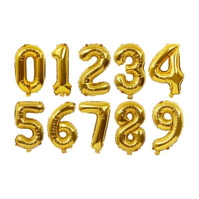 China Birthday Party Decoration Supplies 32 Inch Number 0-9 Foil Balloons Birthday Party Polyester Film Number Foil Balloons for sale