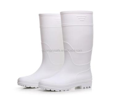 China Custom Logo Knee High Waterproof PVC Work Boots, Boots Rubber Boots, White Safety PVC Rubber Boots For Food Industry for sale