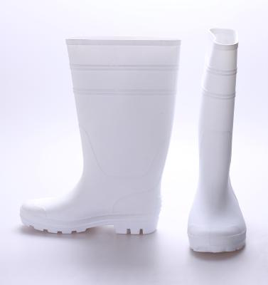 China PVC lightweight white rubber boots for food industry, clean rain boots for sale