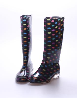 China Insulative PVC Material Leopard Printed Ladies Fashion Rain Boots Wellies for sale