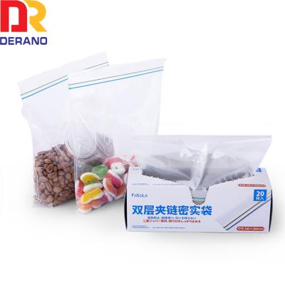 China Quart Snack Sandwich Zipper Lock Double Security Seal Double Zip Lock Bag Packaging Resealable Ziplock Bag In Color Box for sale