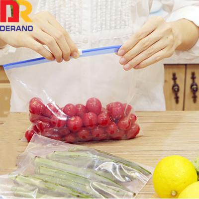 China Moisture Proof Large Size Clear Slider LDPE Plastic Food Ziplock Freezer Packaging Resealable Zipper Storage Bag for sale