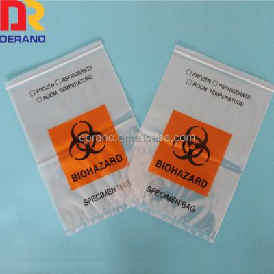 China Custom Safety LDPE Kangaroo Zipper Bag Biohazard Specimen Bag for sale