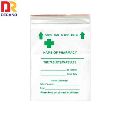 China Safety China Supplier Plastic Custom Printed Transparent Resealable Ziplock Bag For Medical Use Pill Bag Dispensing Envelope for sale