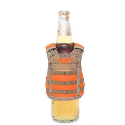 China Custom Souvenir Fashion Holder Nylon Mini Beer Vest Holder Craft Ice Wine Bottle Cap Camouflage Tactical Vest for sale