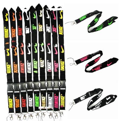 China Mobile phone types quality silk screen sublimation promotional custom polyester sports brand N ike keychains necklace detachable lanyard for sale