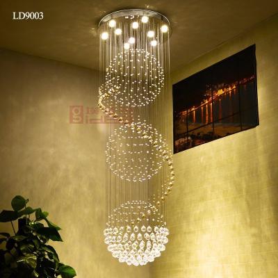 China Famous Stairwell Designer Lamps Pendant Lamp, Long Chandelier Crystal Pendant for sale