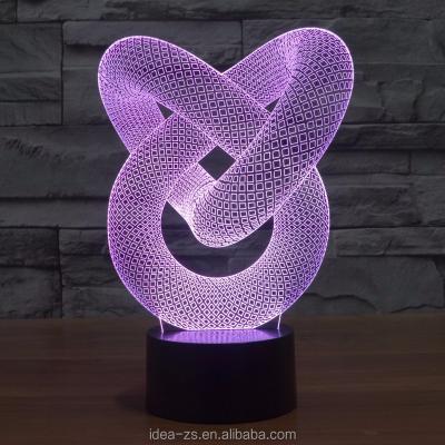 China Hotel Rooms Gift Rechargeable 3D Bedside Led Light for sale