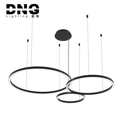 China DNG Modern Nordic Simple Style 2 Living Room Pendant Light Rings Hanging Circle Pendant Light Modern Led Chandelier for sale