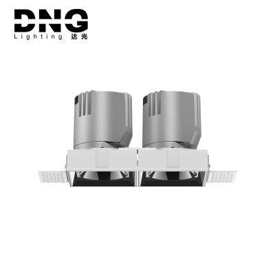 China DNG Adjustable Light Commercial Triple Direction Downlight Single Double Around Light Square Ceiling Light Anti-Glare Spot Downlight for sale