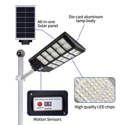 China ROUTE Ip65 Super Brightness Road Street Light Outdoor Solar Power System All In One Solar Led Street Light With Pole for sale