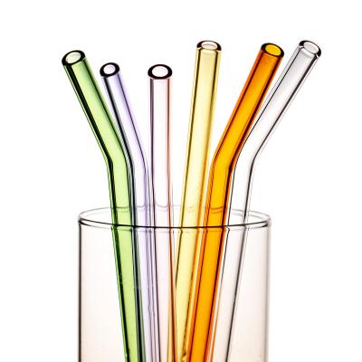 China Sustainable Bulk Reusable Colored Glass Straw Packaging Environmentally Friendly And Heat Resistant for sale