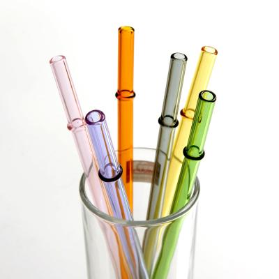 China Heat Resistant Borosilicate Glass Straw Cup Long Sustainable Color Straw for sale