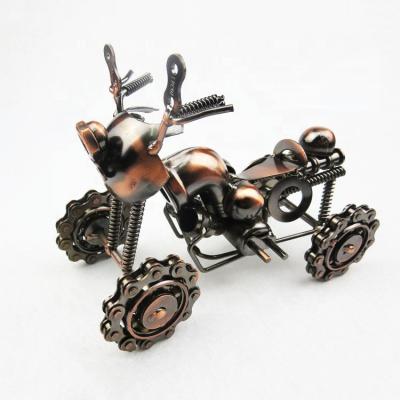 China Europe Metal Handmade Child Beach Motorcycle Toy Retro Model Creative Desktop Four-wheeled Home Decorations Kids Gift for sale