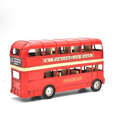 China Europe 1905 1:24 Year Red Decker London Bus Model Vintage Double - Scale Bus Collectible Metal Open Kids Gifts for sale