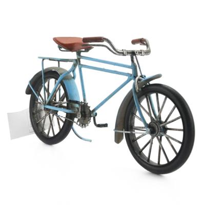 China Light Blue Retro Europe Bicycle Model Vintage Home Decor Table Decoration Ornament Figurine Toy for sale