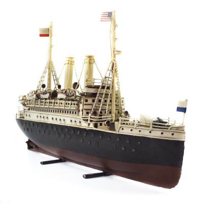 China Europe 1915 German Tin Tuna Boat Model Ship Model 1:20 Scale Window Decoration Props Retro Craft for sale