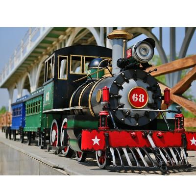 China Europe Popular Steam Train Model Retro Car Model Vintage Iron Large For Outdoor Display Bar Restaurant Custom Club for sale