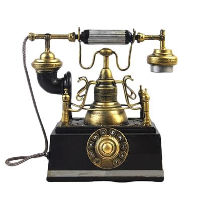 China Europe Retro Metal Opens Telephone Vintage Decorative Antique Iron Old Telephone Pattern For Bar Decoration for sale