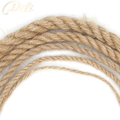 China Best Quality Sustainable Factory Bulk 8mm 3plys Twisted Decorative Hemp Jute Ropes Natural Hemp Cords Various Rope Thickness for sale