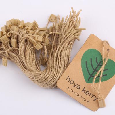 China 20cm Long Hanging Rope Hemp Hangtag String Sustainable High Quality Natural Hangtag String for sale