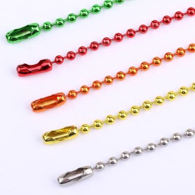 China Sustainable 10/12/15 Cm Colored Ball Chain For Clothing Tag Hang Tag Nickel Free Ball Chain for sale