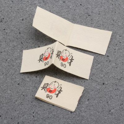 China Washable Customized Printed Garment Cotton Print Label Brand Label Clothing Logo Neck Label for sale