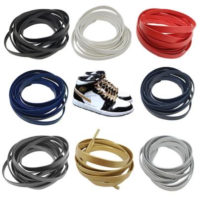 China Premium Leather Flat Shoe Laces Replacement Flat PU Shoe Laces Shoe Laces for sale