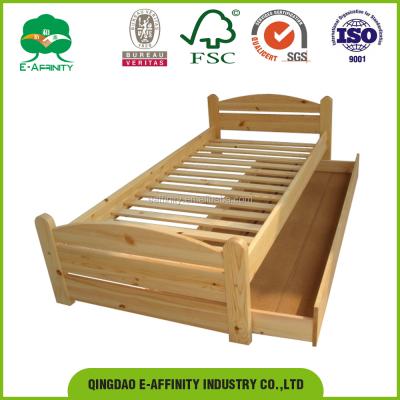 China Modern solid wood pine wood bed single bed pine wood soild wood JG-SR-005 for sale